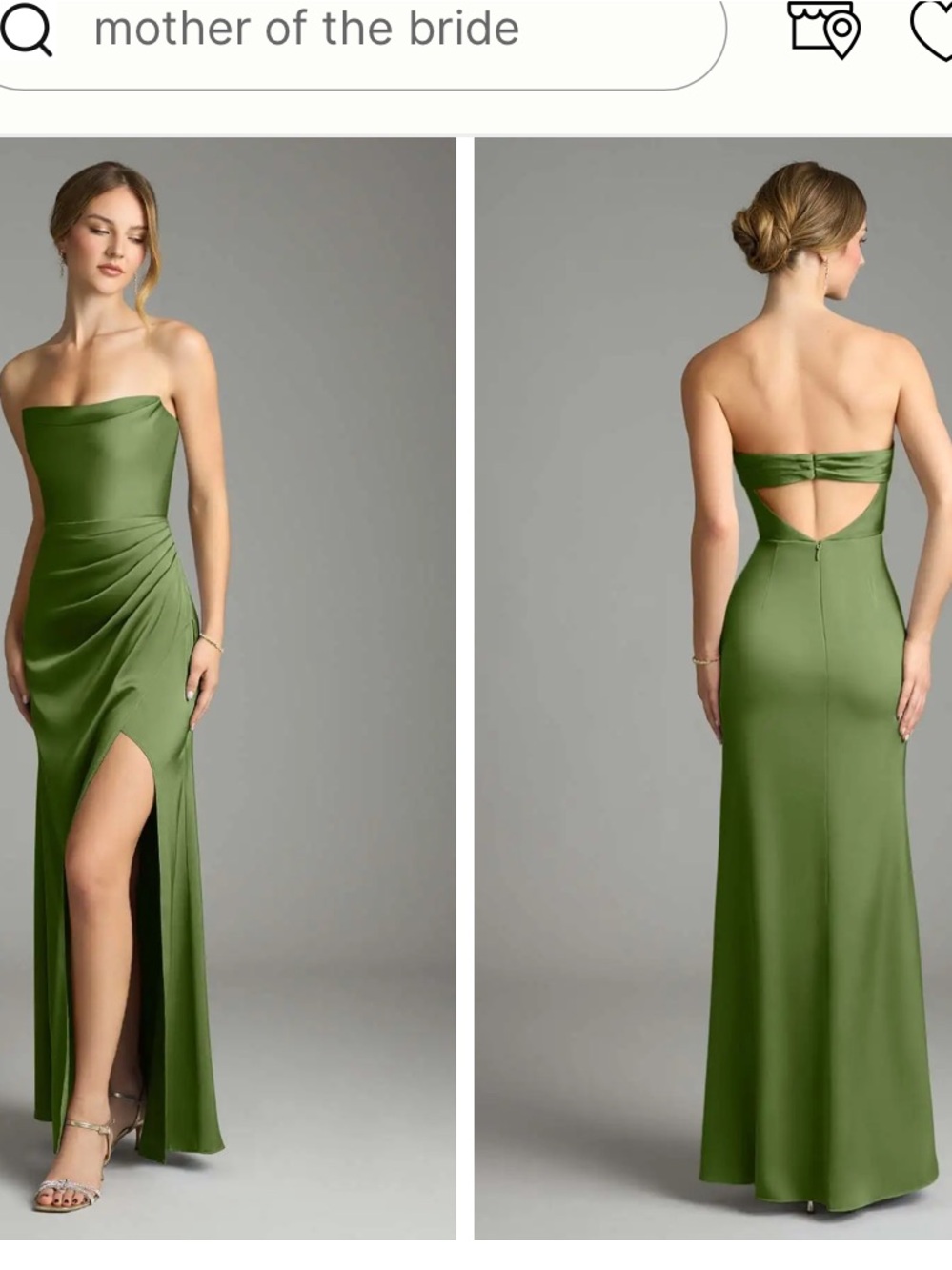 Azazie Leonis bridesmaids Olive Green Maxi dress